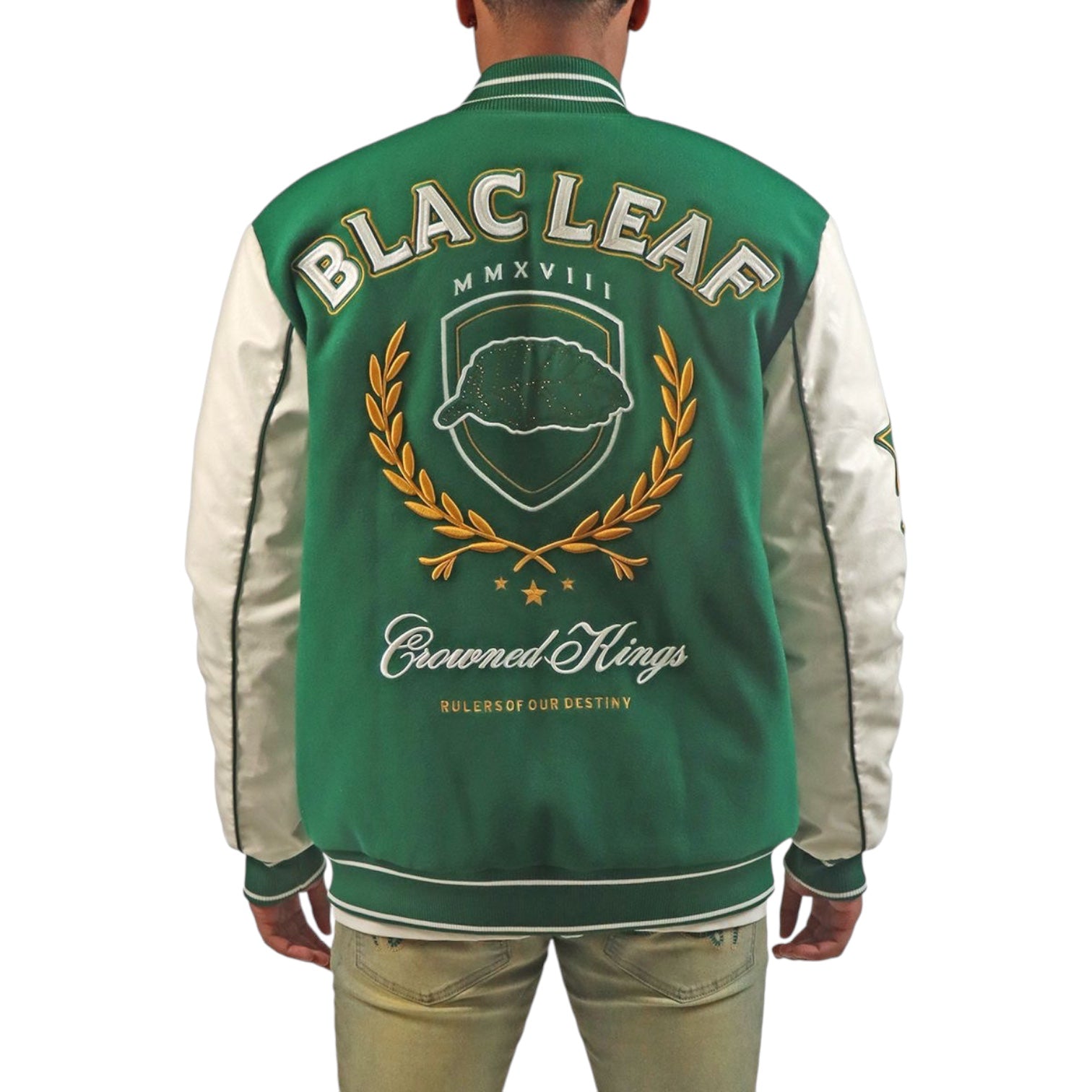 BLAC LEAF: Crowned Kings Varsity Jacket 100